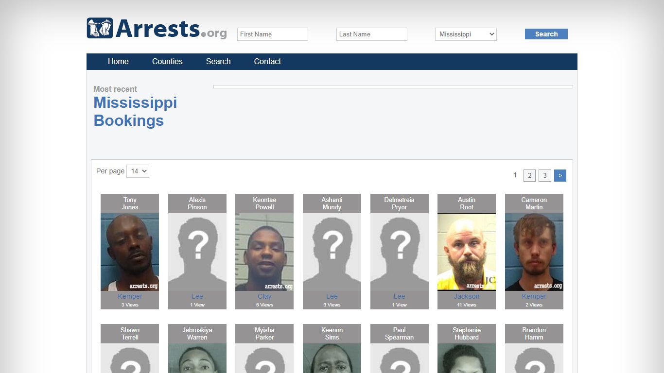 Mississippi Arrests and Inmate Search